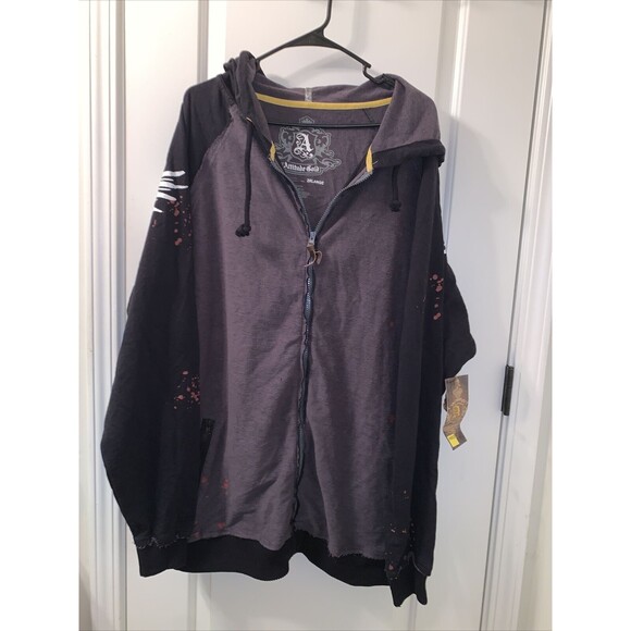Attitude Gold Men's Graphic Print Zip Up Hoodie Size XL - Picture 2 of 10